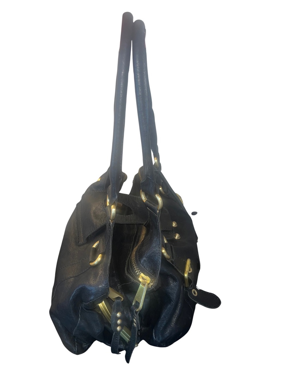 Badgley Mischka Vintage Black Leather Shoulder Bag - Picture 6 of 12